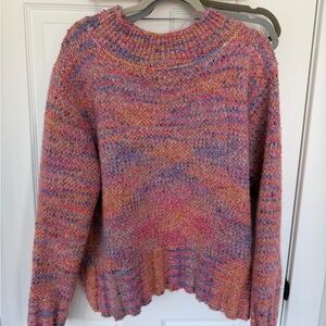 Free People Pink and Blue Knit Sweater